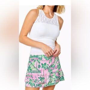 Lilly Pulitzer Luxletic UPF 50+ Fern Skort in “Mandevilla bay always worth it”